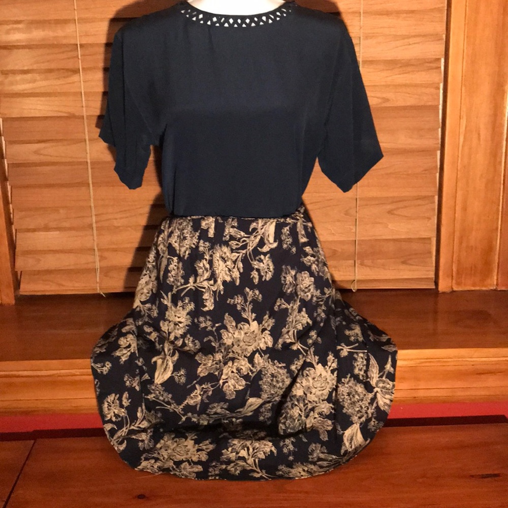 Navy Silk Blouse - Picture 1 of 5